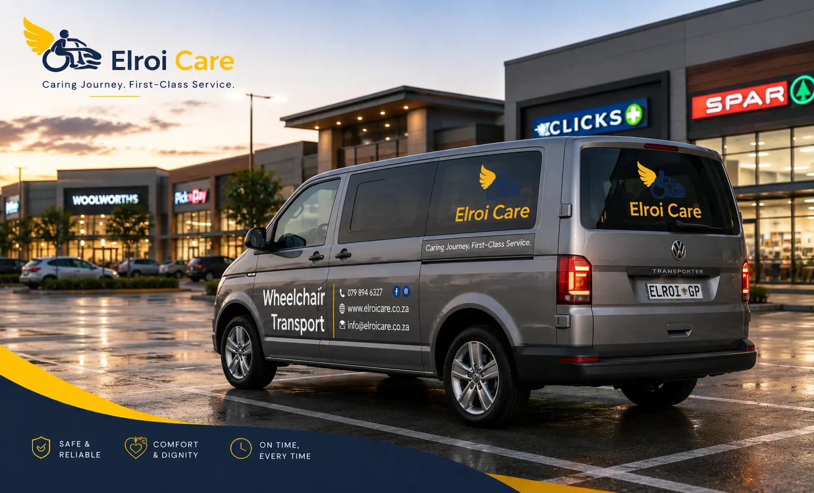 Elroi Care van at a shopping centre for a social outing